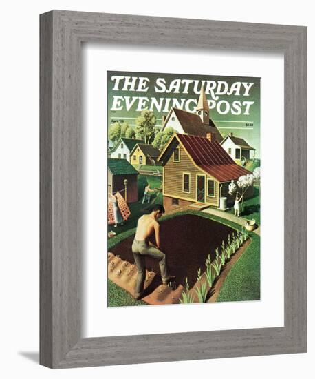 "Re print of "Spring 1942"," Saturday Evening Post Cover, April 18, 1942-Grant Wood-Framed Giclee Print