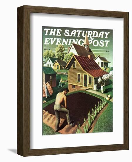 "Re print of "Spring 1942"," Saturday Evening Post Cover, April 18, 1942-Grant Wood-Framed Giclee Print