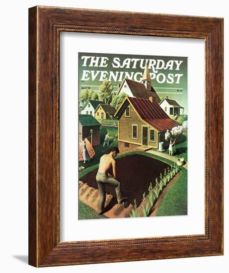 "Re print of "Spring 1942"," Saturday Evening Post Cover, April 18, 1942-Grant Wood-Framed Giclee Print