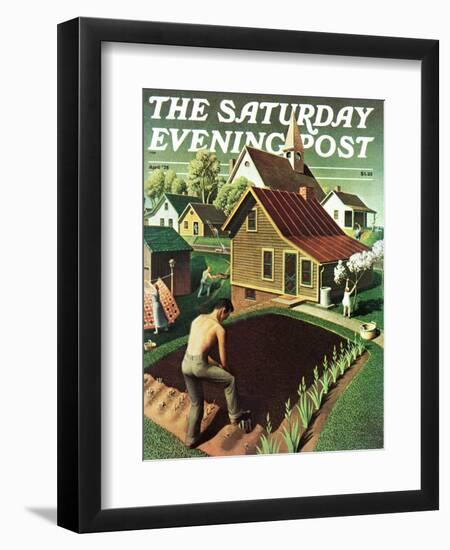 "Re print of "Spring 1942"," Saturday Evening Post Cover, April 18, 1942-Grant Wood-Framed Giclee Print