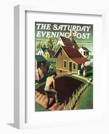 "Re print of "Spring 1942"," Saturday Evening Post Cover, April 18, 1942-Grant Wood-Framed Giclee Print