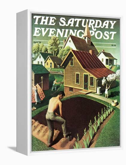 "Re print of "Spring 1942"," Saturday Evening Post Cover, April 18, 1942-Grant Wood-Framed Premier Image Canvas