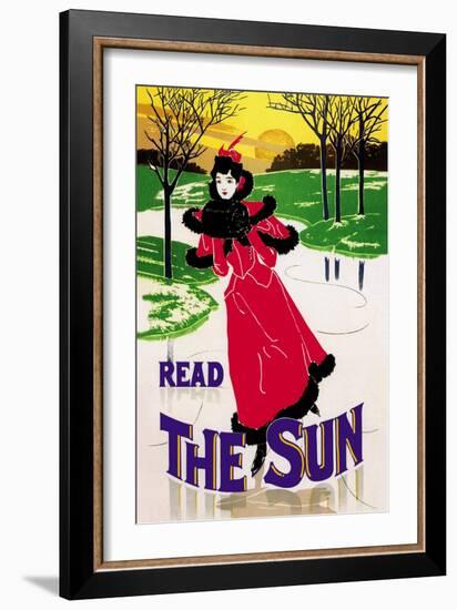 Read the Sun: Skating at Sunset-Louis John Rhead-Framed Art Print