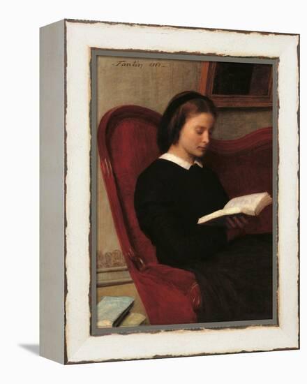 Reader (Marie, the Artists Sister)-Henri Fantin-Latour-Framed Stretched Canvas