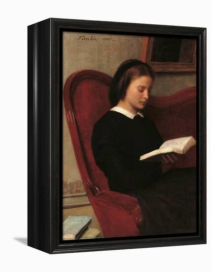 Reader (Marie, the Artists Sister)-Henri Fantin-Latour-Framed Stretched Canvas