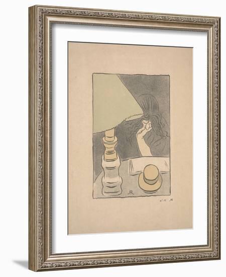 Reader with a Lamp, 1895 (Colour Litho)-Jozsef Rippl-Ronai-Framed Giclee Print