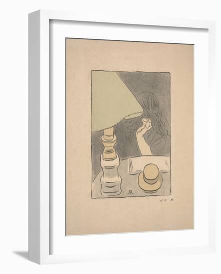 Reader with a Lamp, 1895 (Colour Litho)-Jozsef Rippl-Ronai-Framed Giclee Print