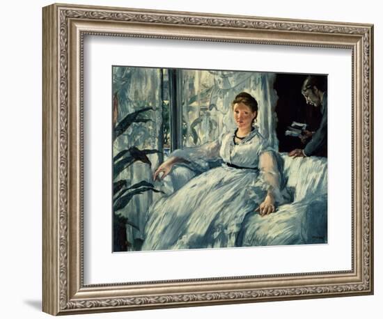 Reading, 1865-Edouard Manet-Framed Giclee Print