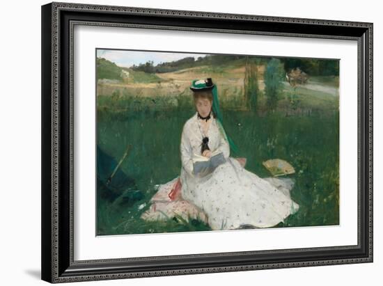 Reading, 1873 (Oil on Canvas)-Berthe Morisot-Framed Giclee Print