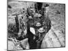 Reading a Newspaper in the Trenches, 1916-17-English Photographer-Mounted Photographic Print