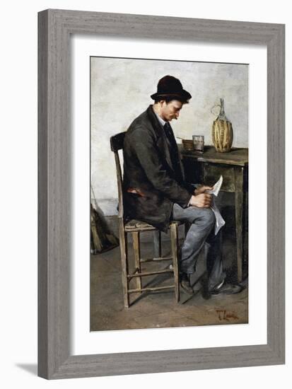 Reading Alone, 1878-1880-Tito Lessi-Framed Giclee Print