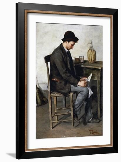 Reading Alone, 1878-1880-Tito Lessi-Framed Giclee Print