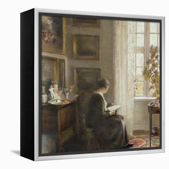 Reading by a Sunny Window-Carl Holsoe-Framed Premier Image Canvas