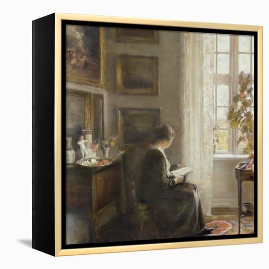 Reading by a Sunny Window-Carl Holsoe-Framed Premier Image Canvas