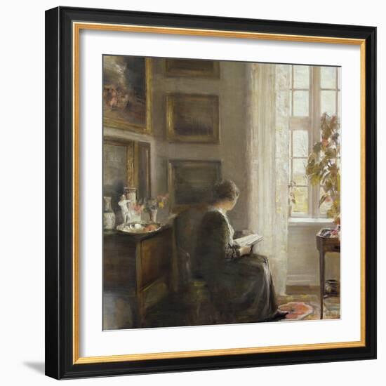 Reading by a Sunny Window-Carl Holsoe-Framed Giclee Print