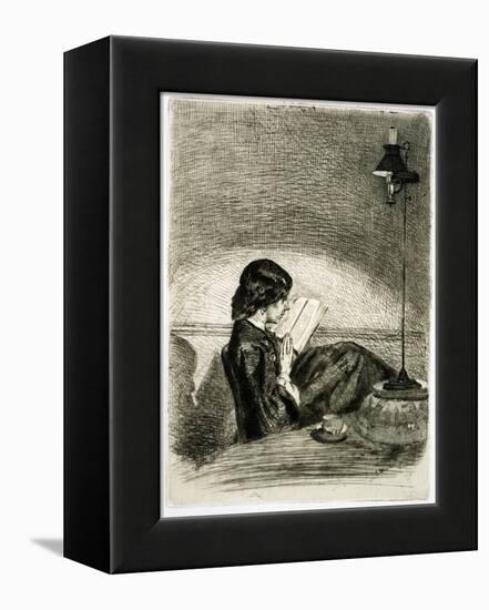 Reading by Lamplight, 1858-James Abbott McNeill Whistler-Framed Premier Image Canvas