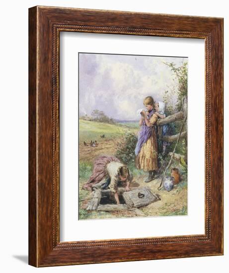 Reading by the Well-Myles Birket Foster-Framed Giclee Print