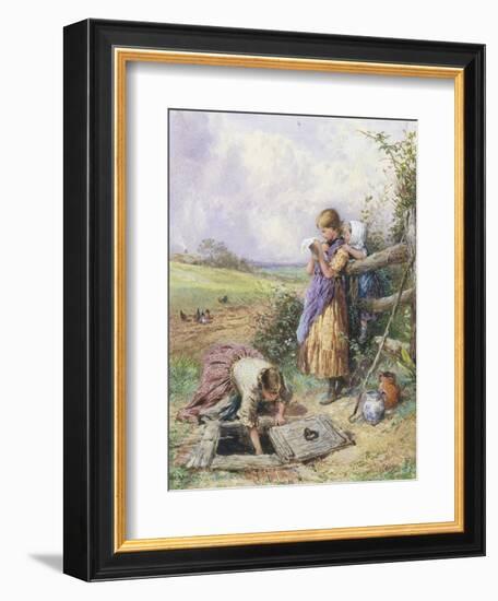Reading by the Well-Myles Birket Foster-Framed Giclee Print