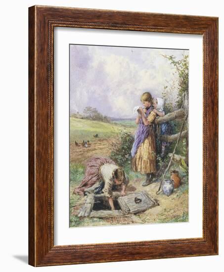 Reading by the Well-Myles Birket Foster-Framed Giclee Print