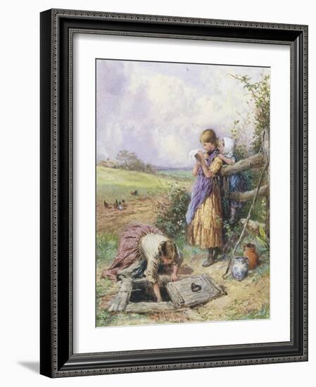 Reading by the Well-Myles Birket Foster-Framed Giclee Print