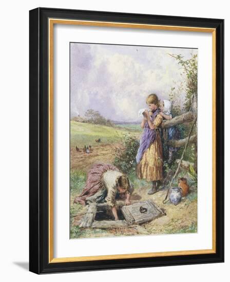 Reading by the Well-Myles Birket Foster-Framed Giclee Print