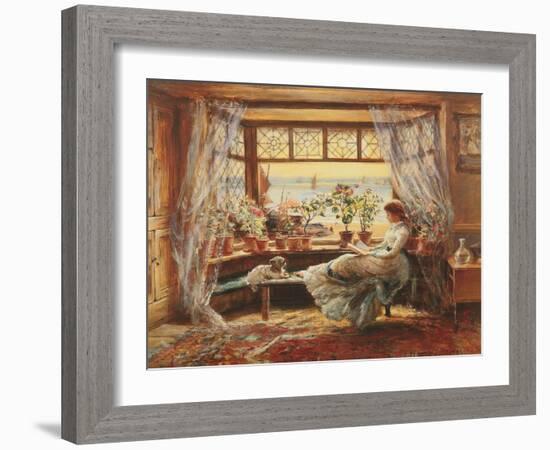 Reading by the window, Hasti-Charles James Lewis-Framed Art Print