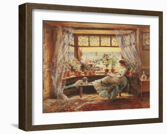 Reading by the window, Hasti-Charles James Lewis-Framed Art Print