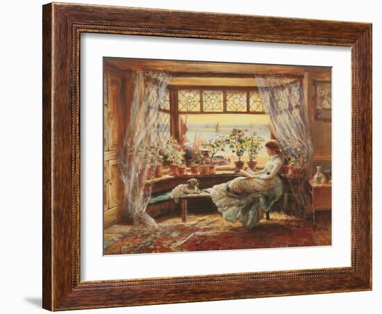 Reading by the window, Hasti-Charles James Lewis-Framed Art Print