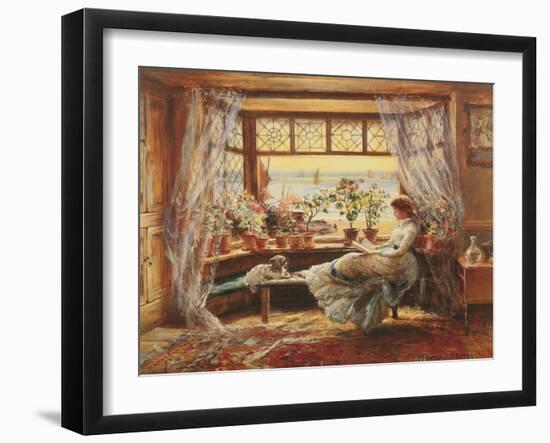 Reading by the window, Hasti-Charles James Lewis-Framed Art Print