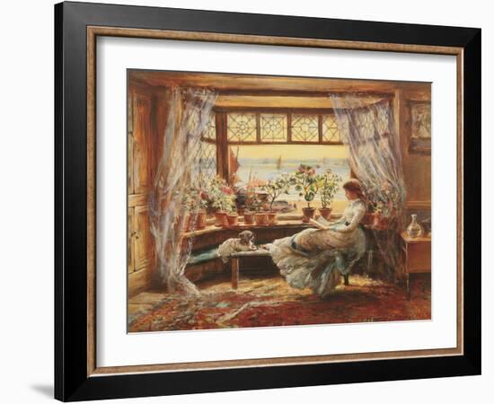 Reading by the window, Hasti-Charles James Lewis-Framed Art Print