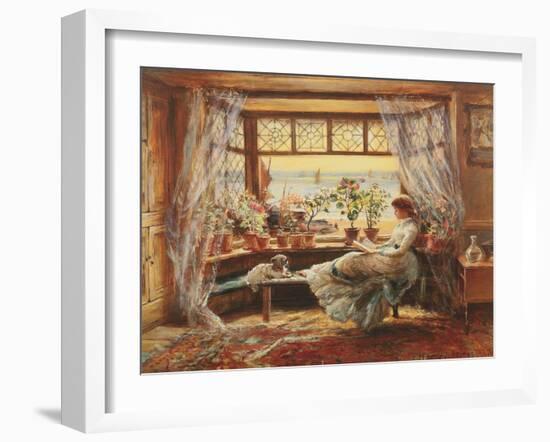 Reading by the window, Hasti-Charles James Lewis-Framed Art Print