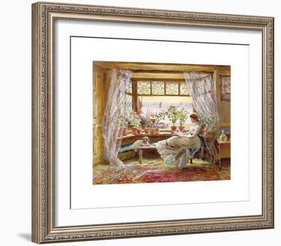 Reading by the Window-Charles James Lewis-Framed Premium Giclee Print