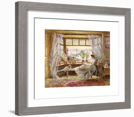 Reading by the Window-Charles James Lewis-Framed Premium Giclee Print