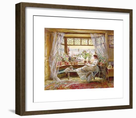 Reading by the Window-Charles James Lewis-Framed Premium Giclee Print