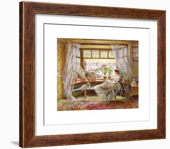 Reading by the Window-Charles James Lewis-Framed Premium Giclee Print