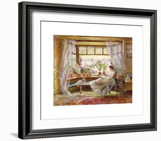 Reading by the Window-Charles James Lewis-Framed Premium Giclee Print