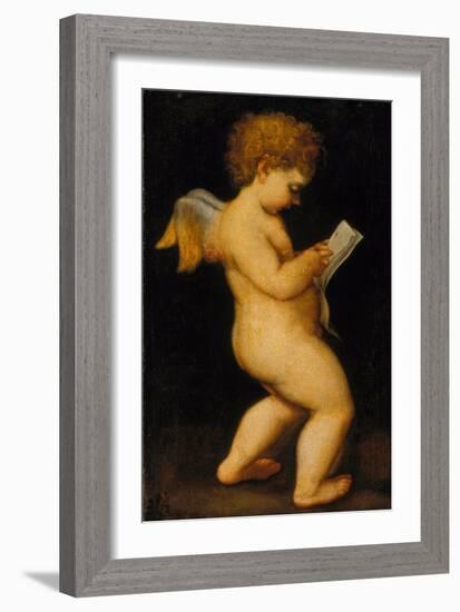 Reading Cherub-Antonio Allegri da Correggio (After)-Framed Giclee Print