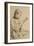 Reading Girl pen and ink on paper-Albert Anker-Framed Giclee Print