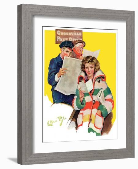 "Reading Her Mail,"February 22, 1936-Ellen Pyle-Framed Giclee Print