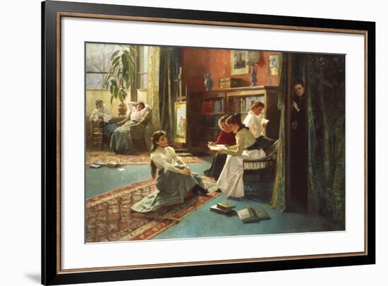 Reading in the Afternoon-Gustave De Jonghe-Framed Premium Giclee Print