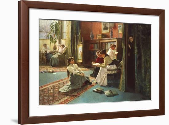 Reading in the Afternoon-Gustave De Jonghe-Framed Premium Giclee Print