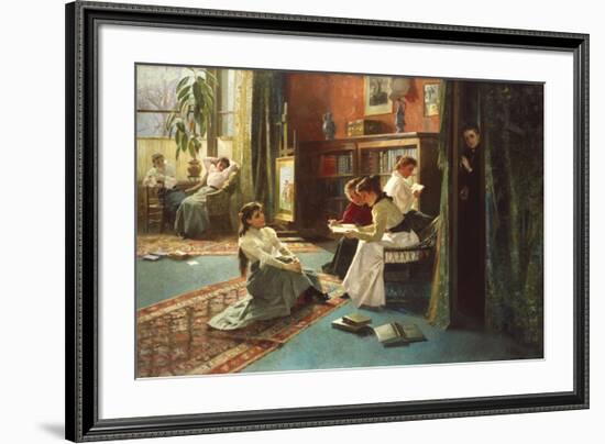 Reading in the Afternoon-Gustave De Jonghe-Framed Premium Giclee Print