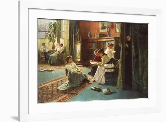 Reading in the Afternoon-Gustave De Jonghe-Framed Premium Giclee Print