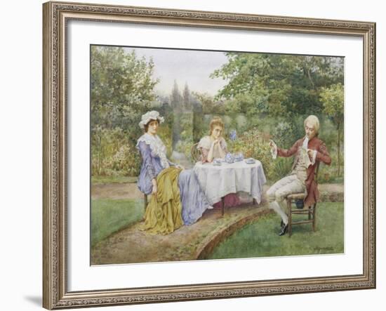 Reading in the Garden-William A. Breakspeare-Framed Giclee Print