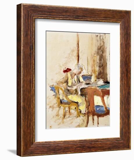 Reading in the Small Salon-Edouard Vuillard-Framed Giclee Print