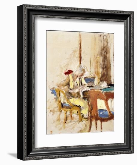 Reading in the Small Salon-Edouard Vuillard-Framed Giclee Print