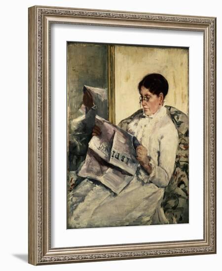Reading Le Figaro, 1878-Mary Cassatt-Framed Giclee Print