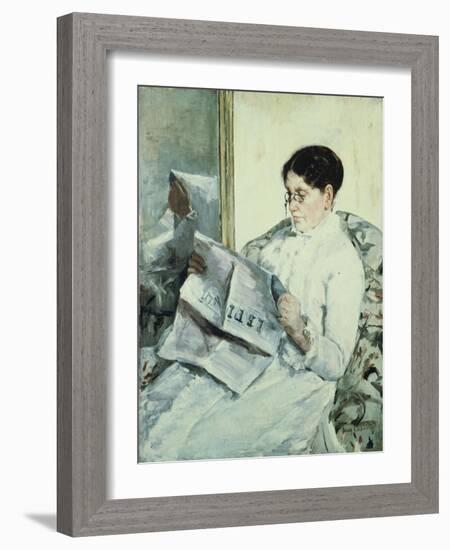 Reading "Le Figaro"-Mary Cassatt-Framed Giclee Print