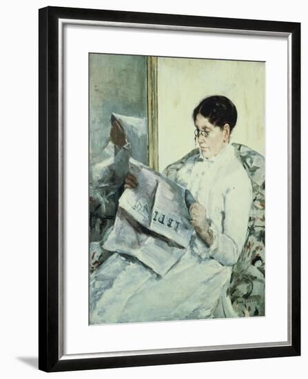 Reading "Le Figaro"-Mary Cassatt-Framed Giclee Print