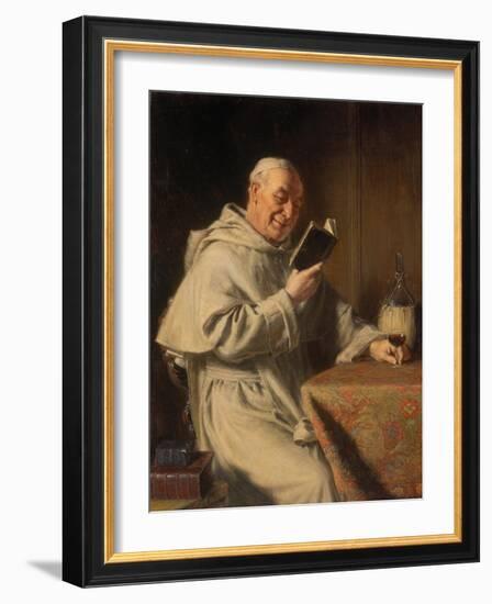 Reading Monch with Red Wine Glass, 1909-Eduard Grützner-Framed Giclee Print